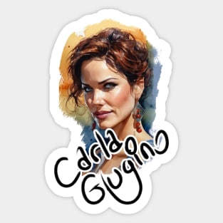 Carla Gugino watercolor portrait graphic design Sticker